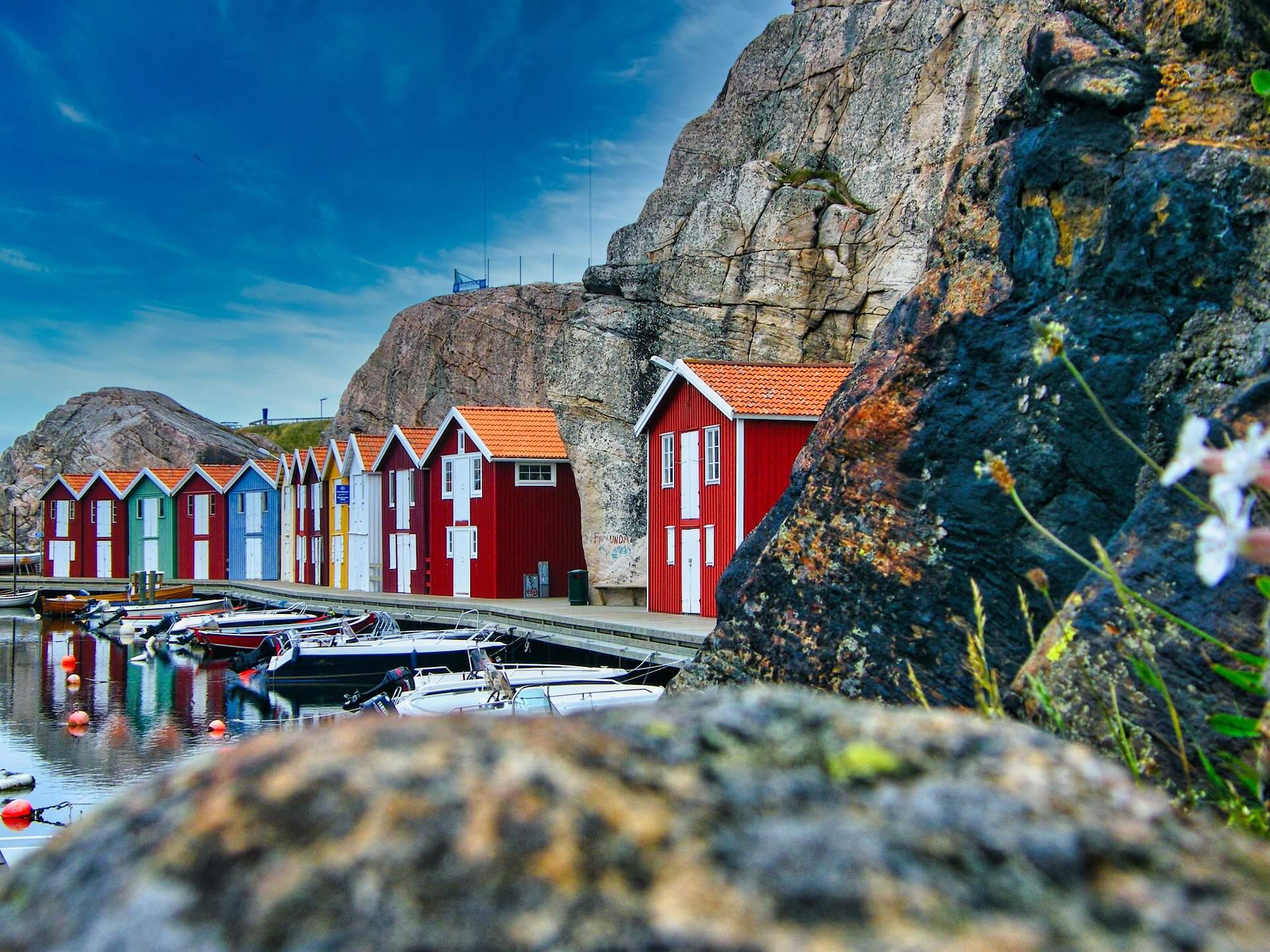 Houses on the beach in Gothenburg